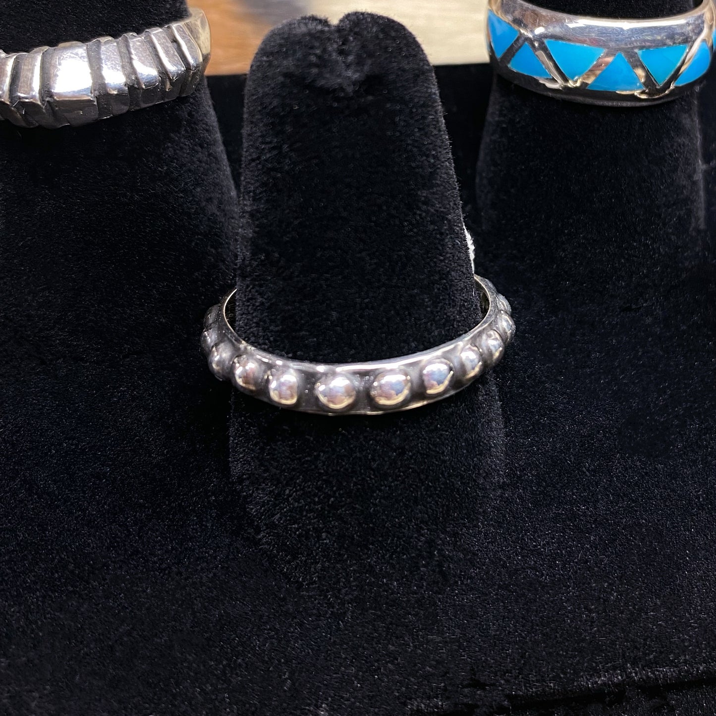 Small Studded Navajo Pearl Ring (Size 9)