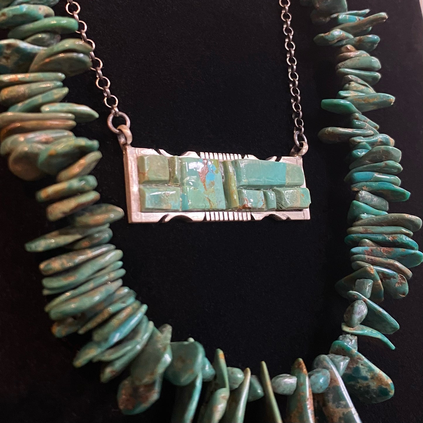 Multiple Turquoise Stones Bar Necklace