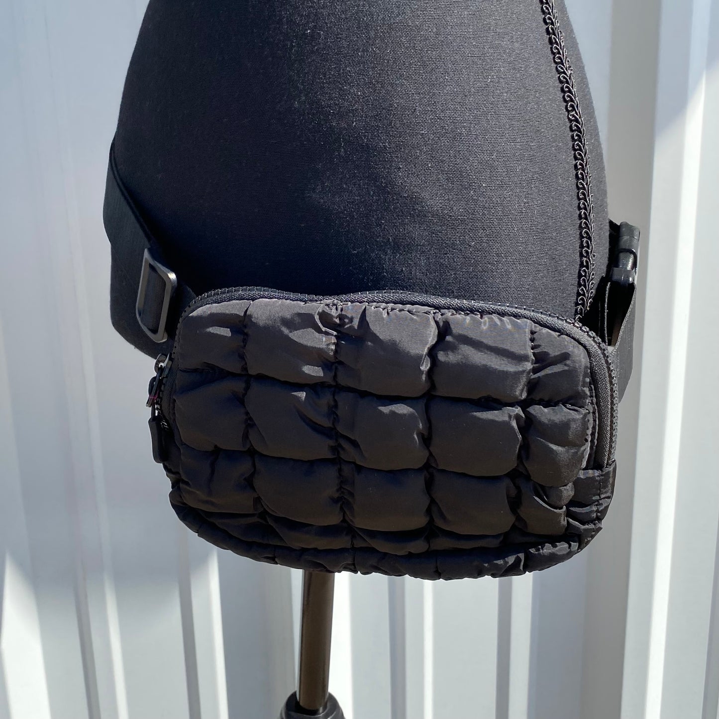 Black Puffer Belt Bag