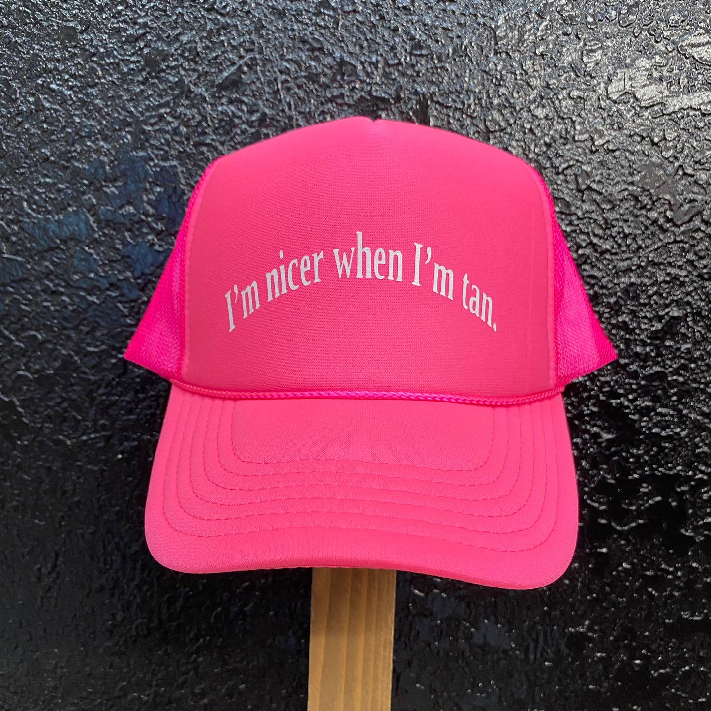 “I’m Nicer When I’m Tan” Neon Pink Cap