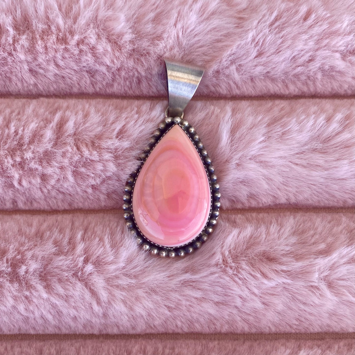 Navajo Pink Conch Teardrop Pendant
