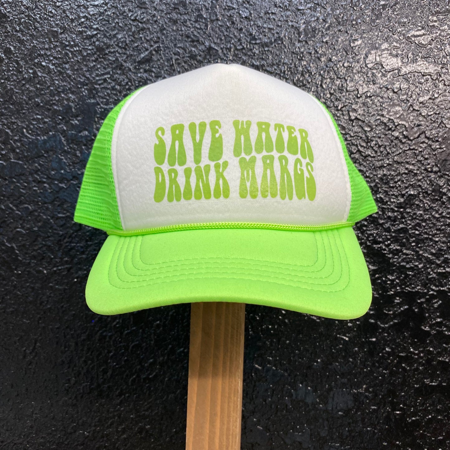 “Save Water Drink Margs” Neon Green Cap