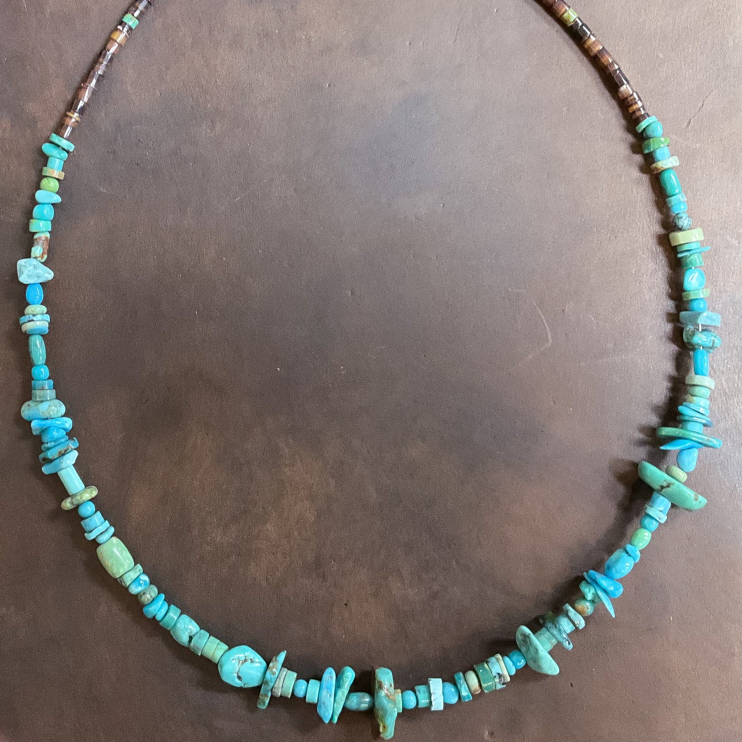 Brown & Turquoise Beaded Necklace