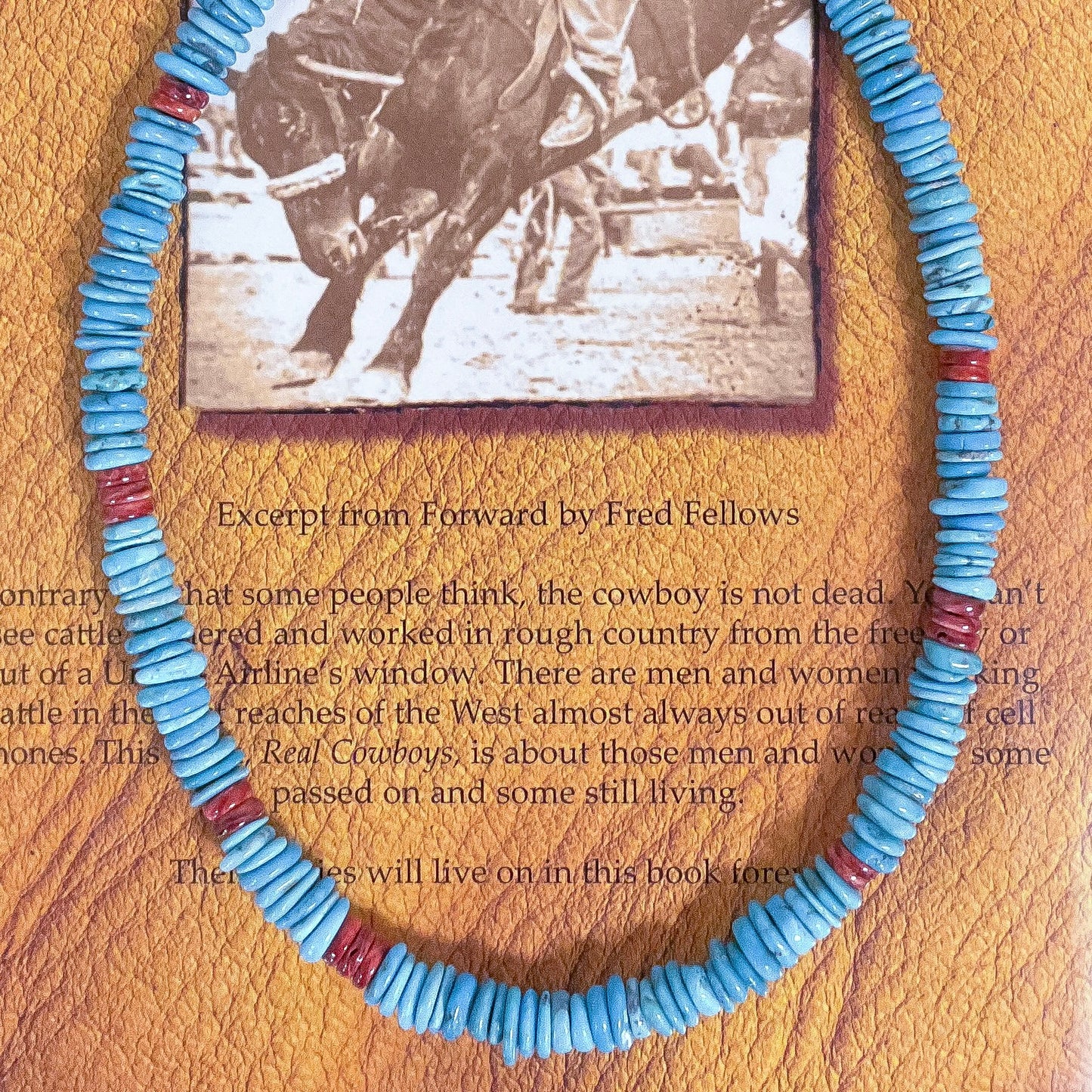 Turquoise & Coral Beaded Necklace