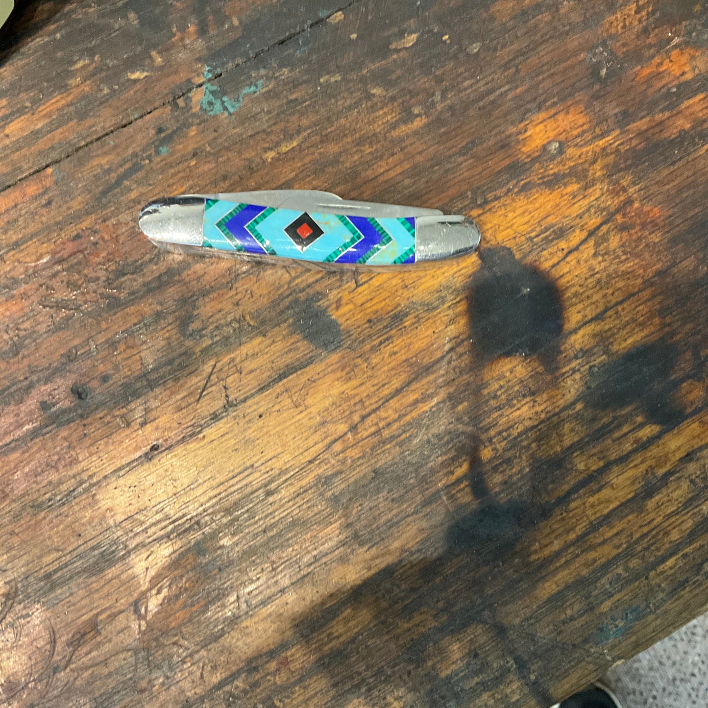 Turquoise inlay knife