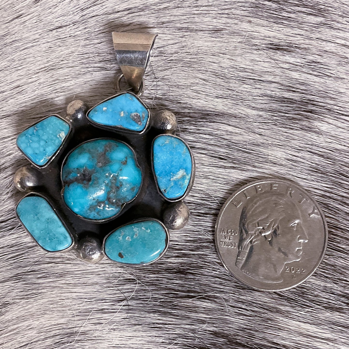 Large Turquoise Cluster Pendant