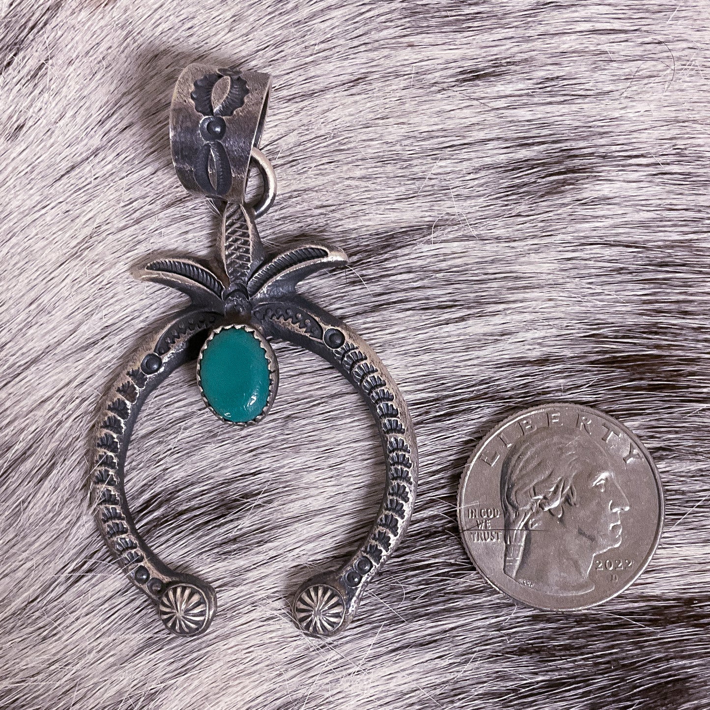 Small Naja Dark Green Turquoise Pendant