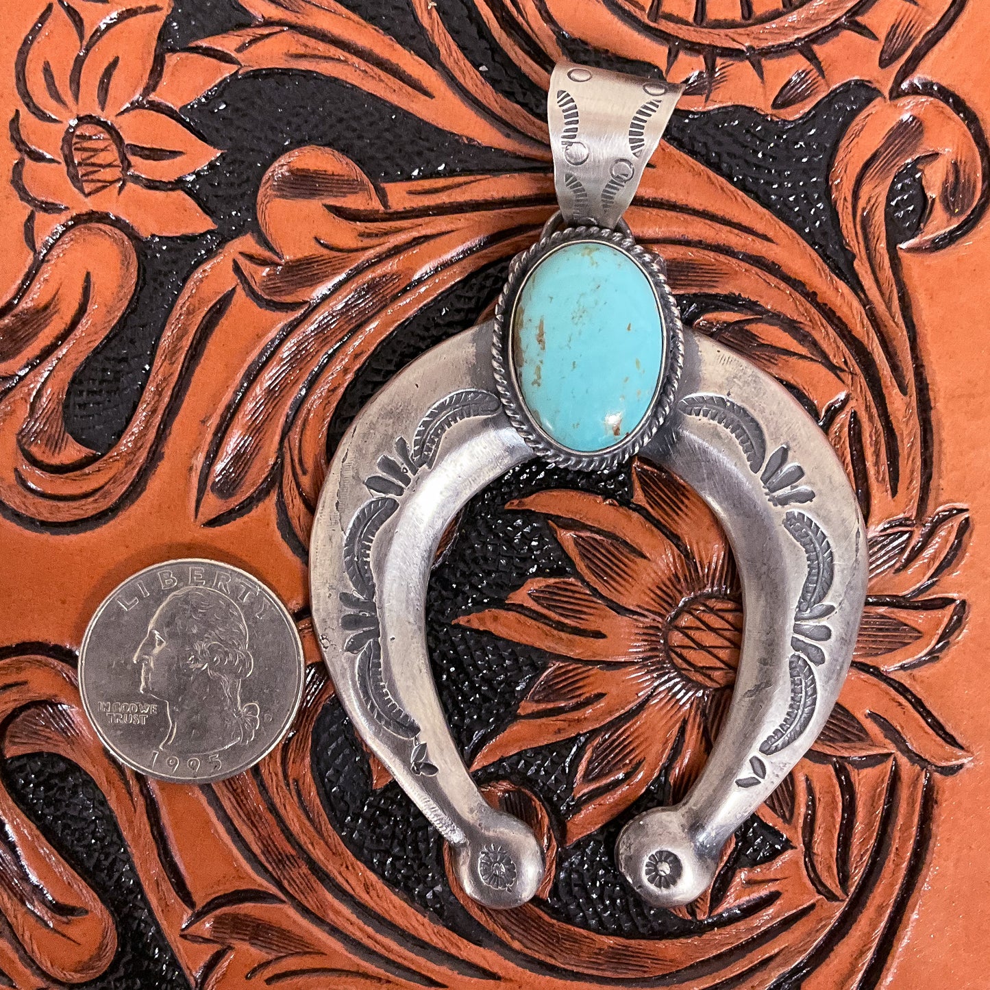 Large Naja Pendant with Turquoise Stone