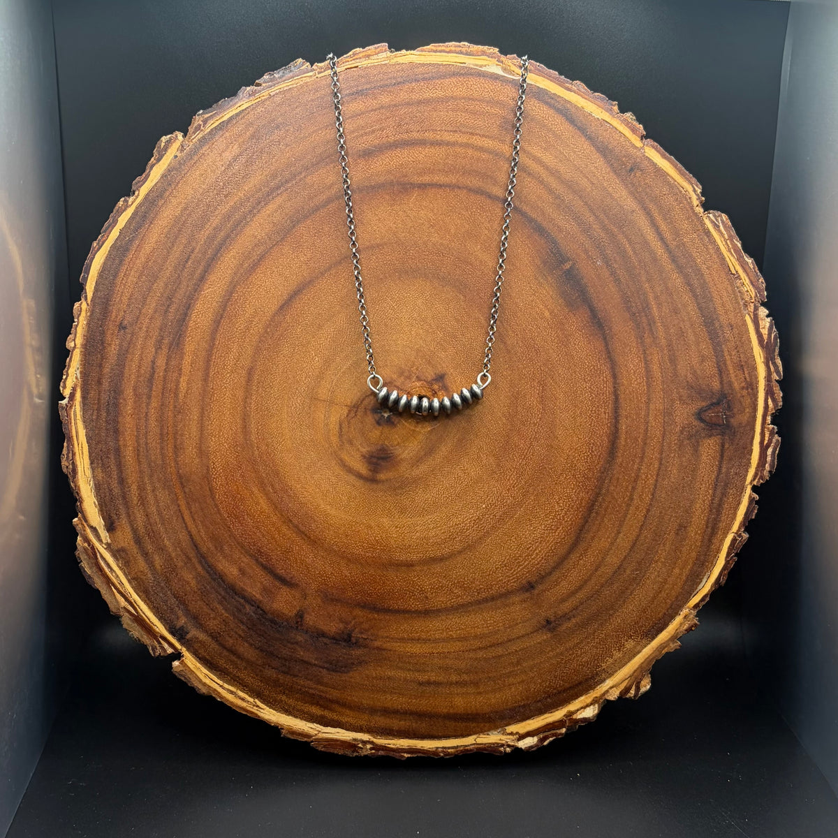 Sterling Silver Disc Bead Cluster Necklace
