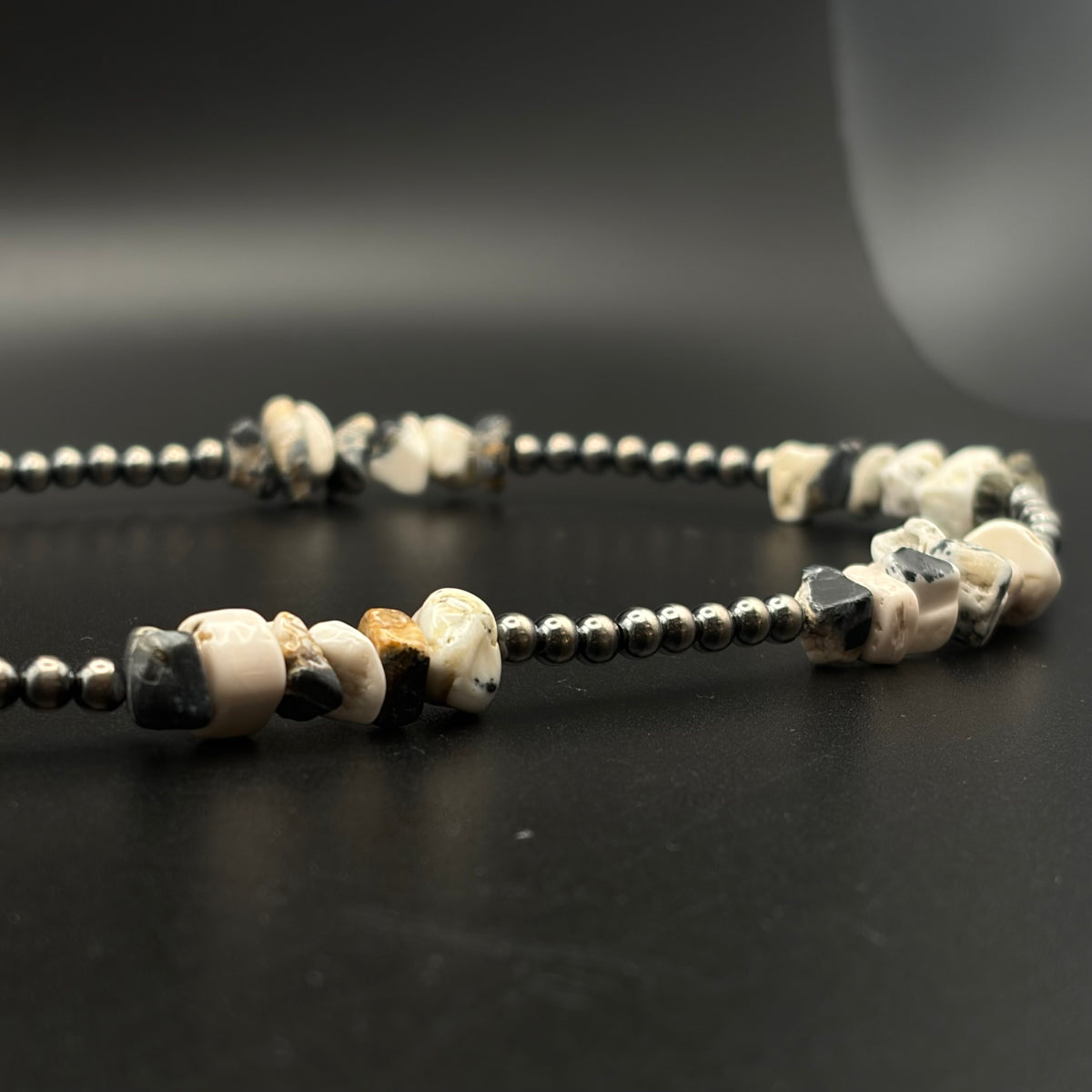 Sterling Silver Pearl & White Buffalo Necklace