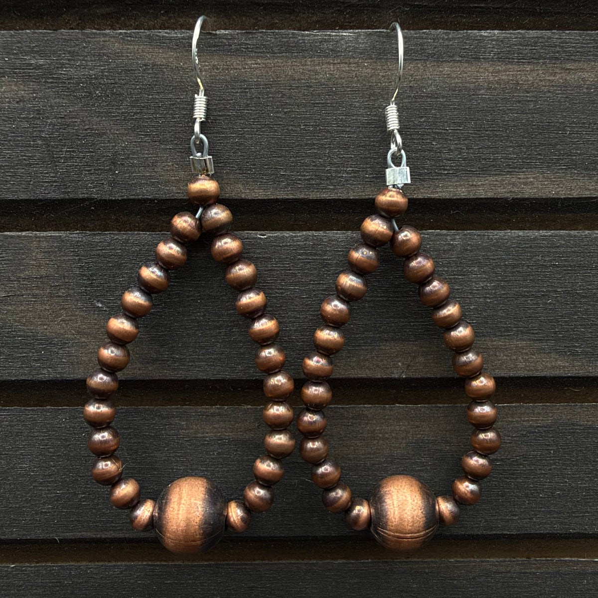Bronze Pearl Teardrop Earrings