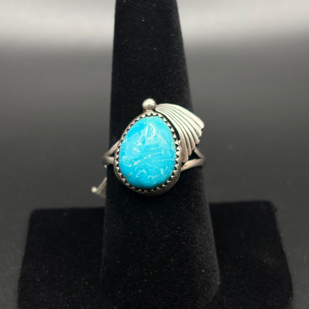 Turquoise Stone & Sterling Silver Fan Ring