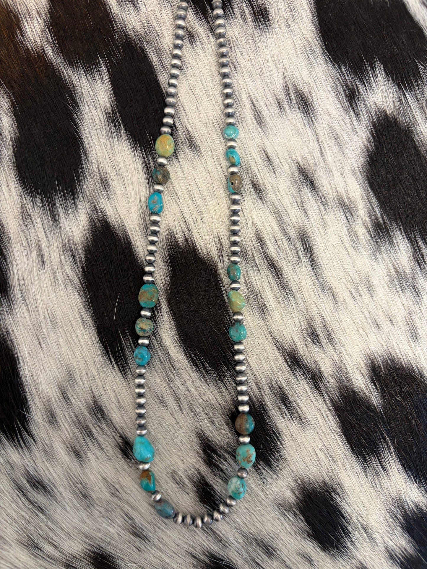#081 4mm Sterling Silver & Genuine Turquoise