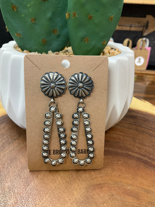 Concho Stamped Post Earrings