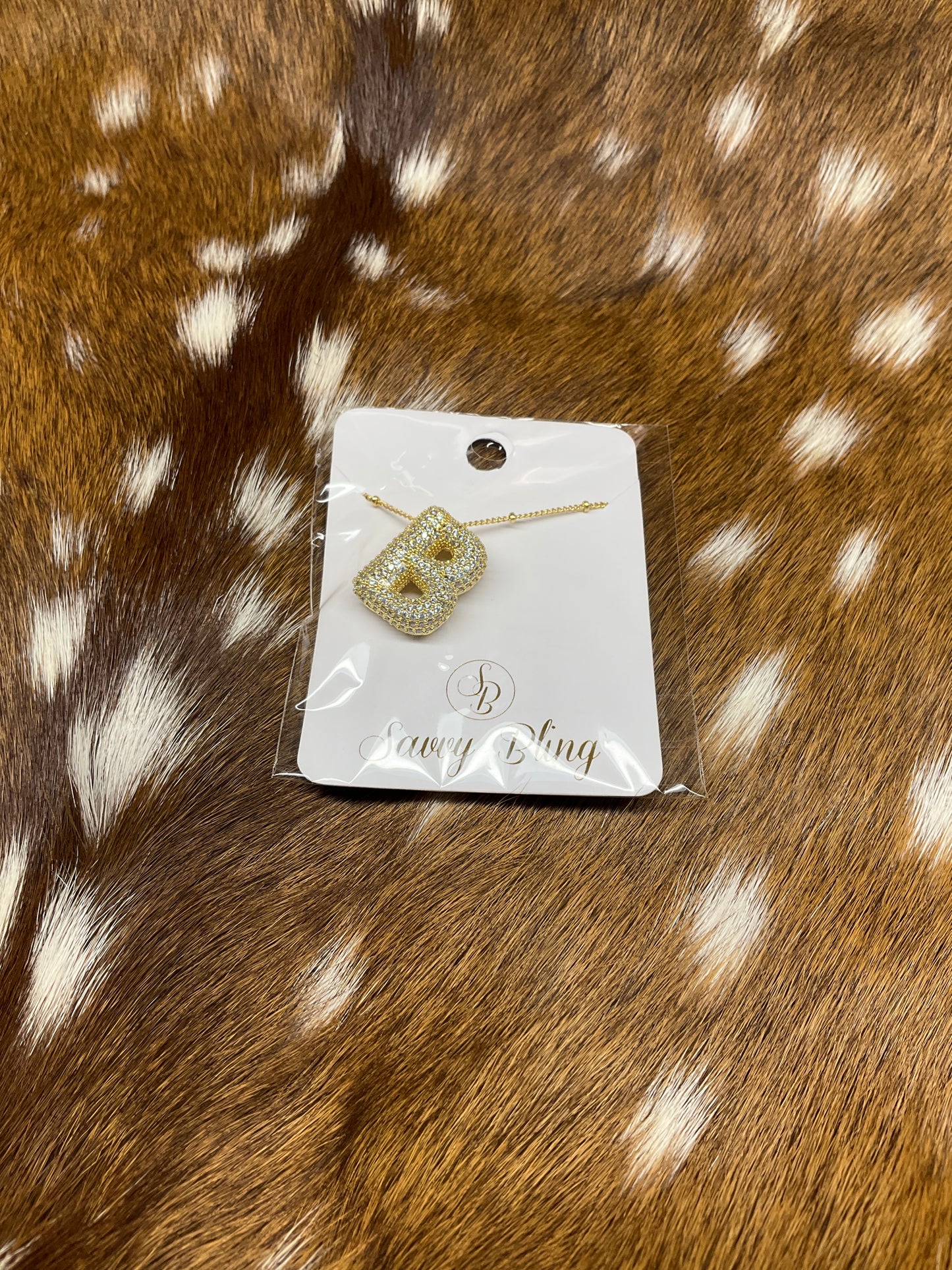 Gold Bubble ‘B’ Necklace