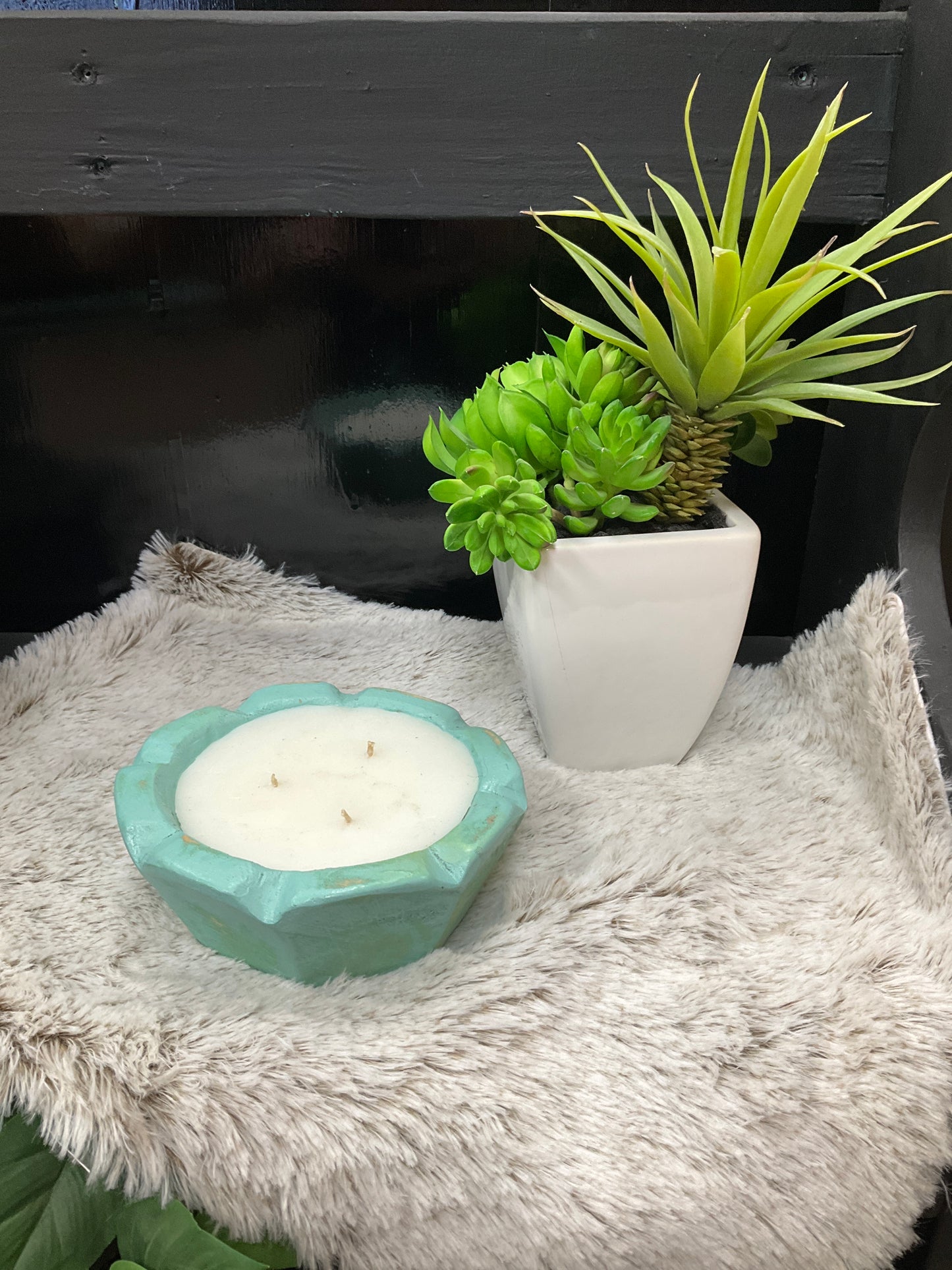 Dough Bowl Turquoise Flower Eucalyptus Spearmint