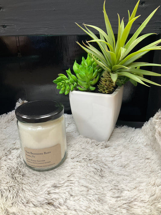 Butt naked leather 16 oz candle