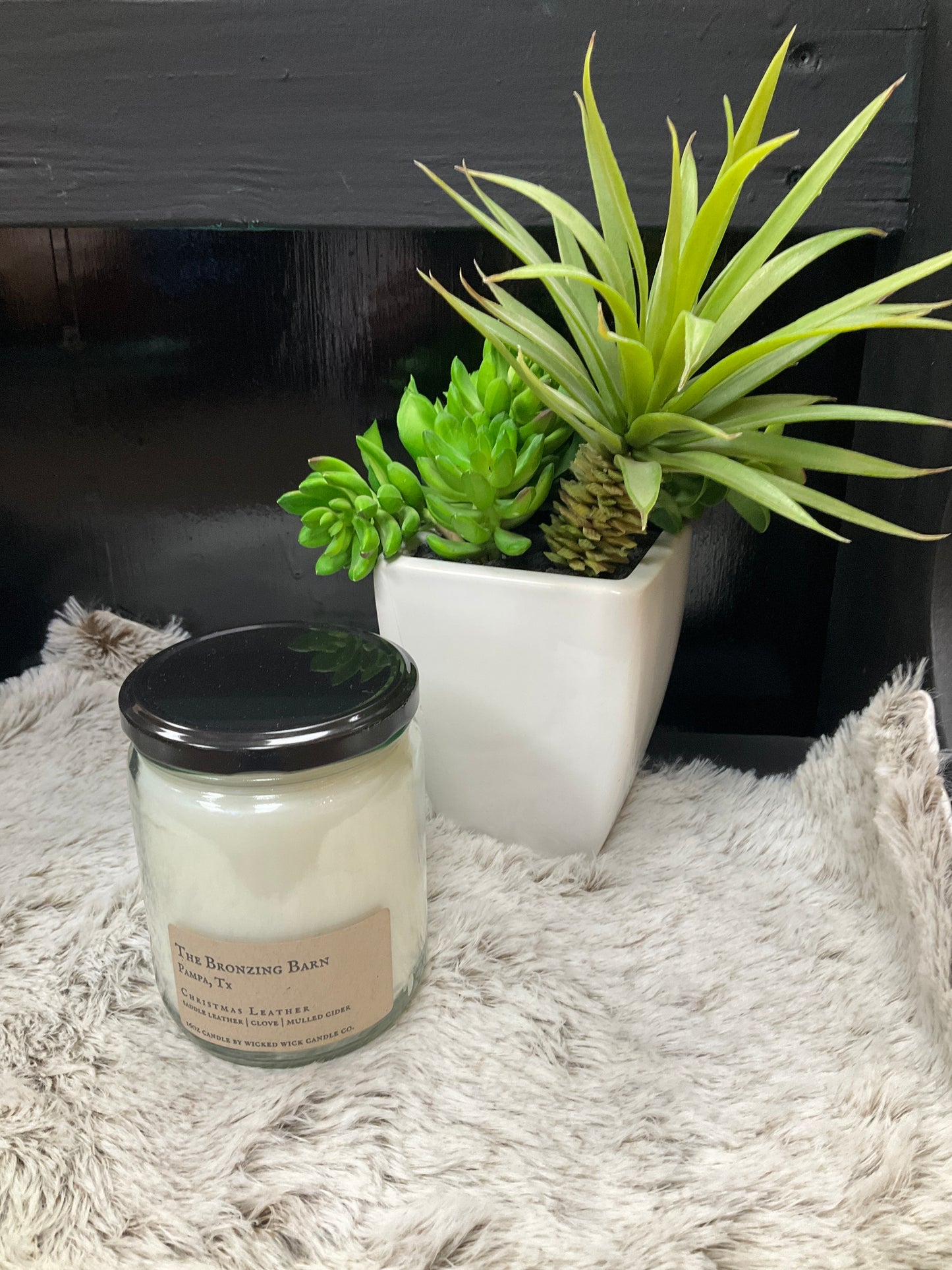 Christmas Leather 16 oz candle