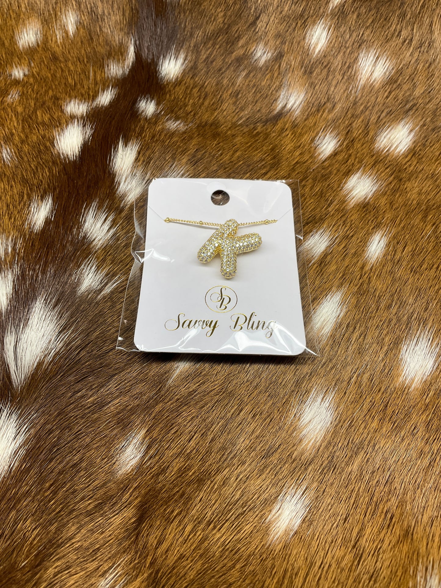 Gold Bubble ‘K’ Necklace