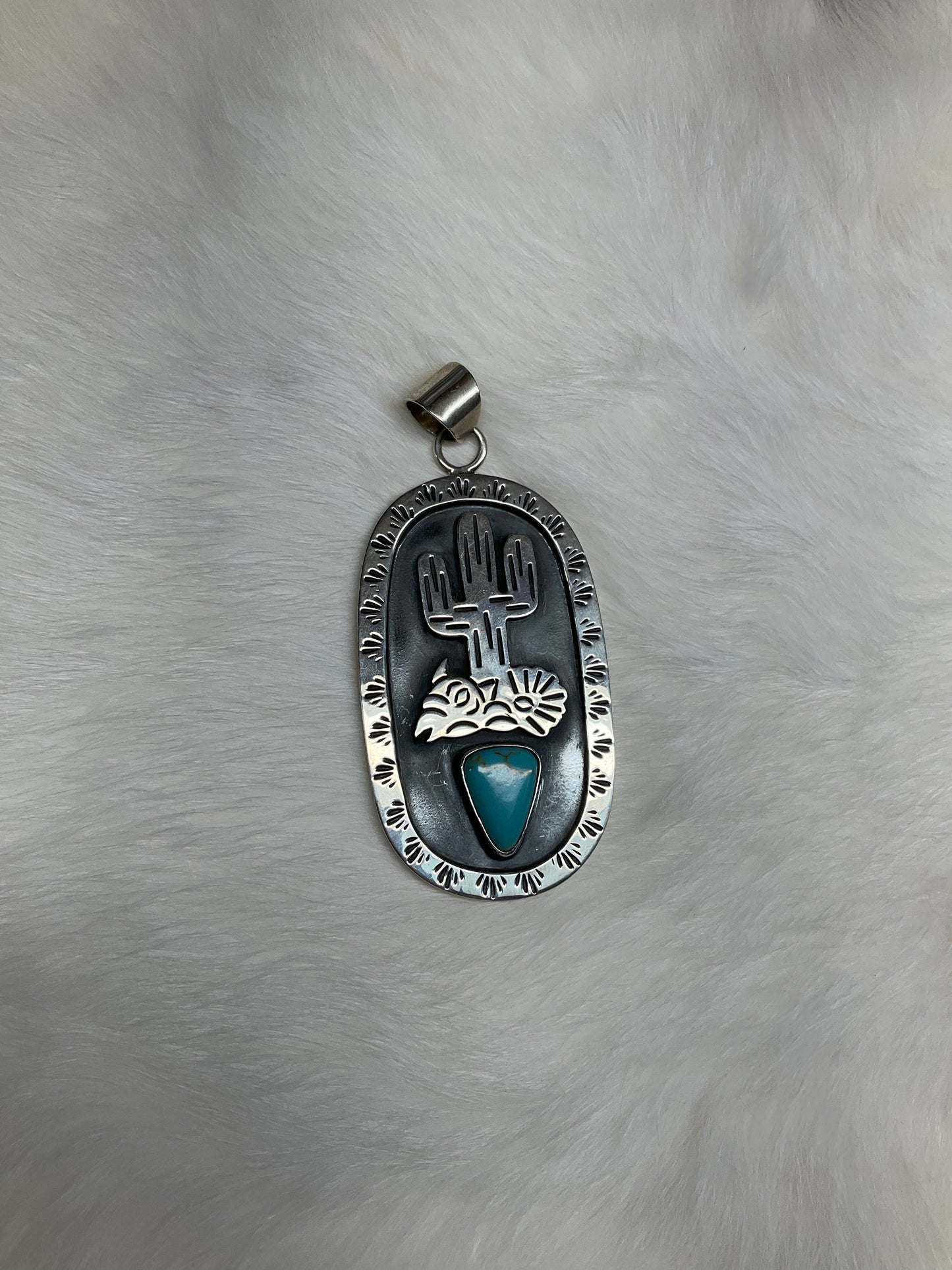 Large Oval Cactus Pendant