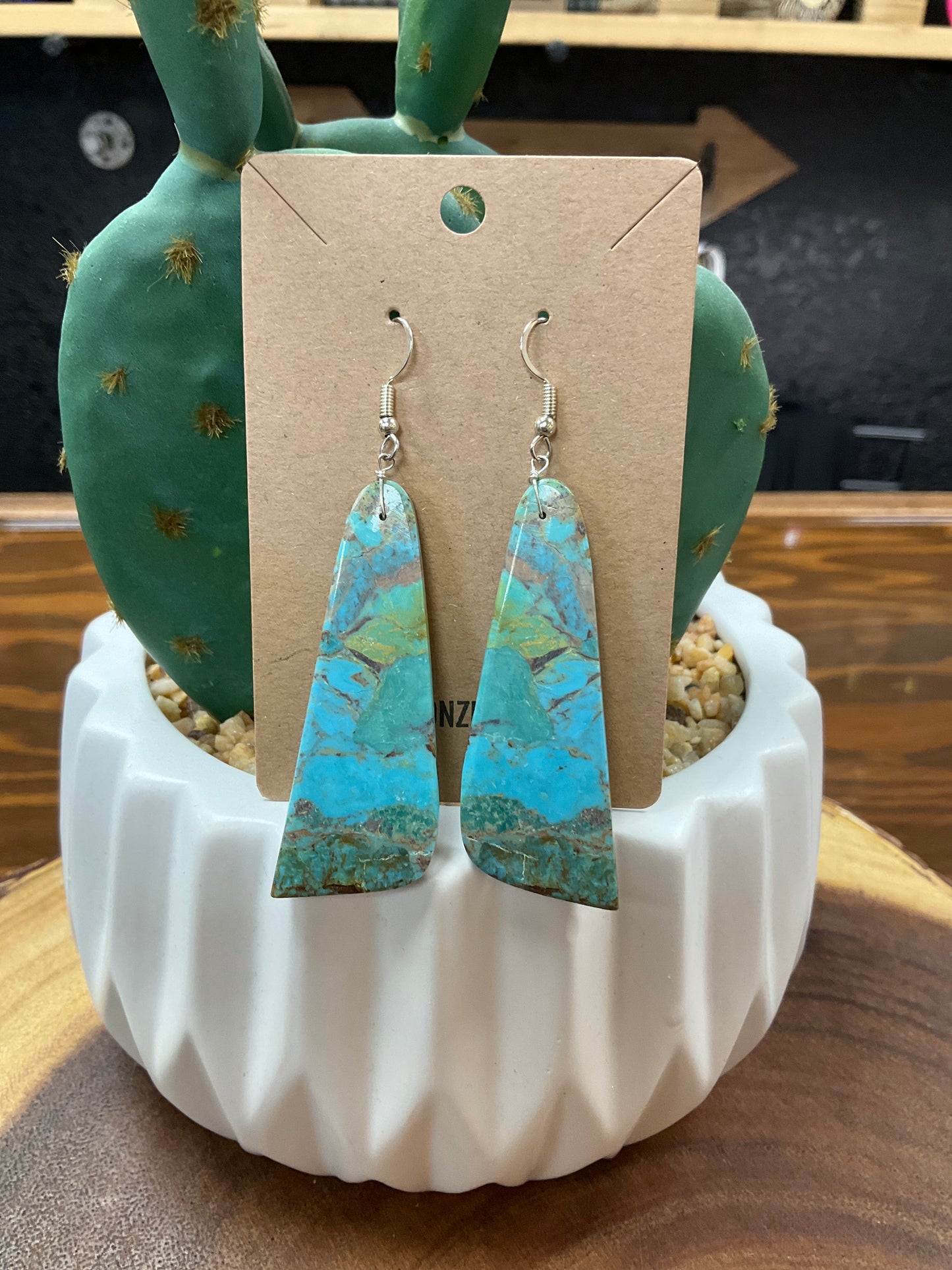 Turquoise Slab Earrings