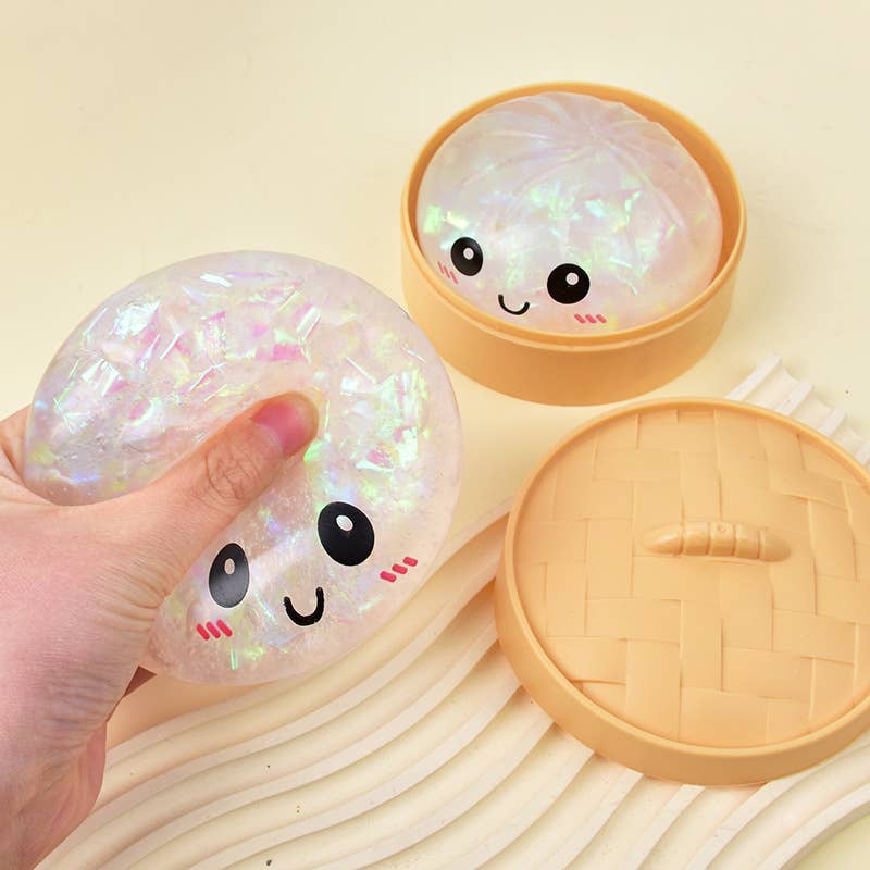 Sparkle White  DUMPLINGS Squishy Stress Relief Toy