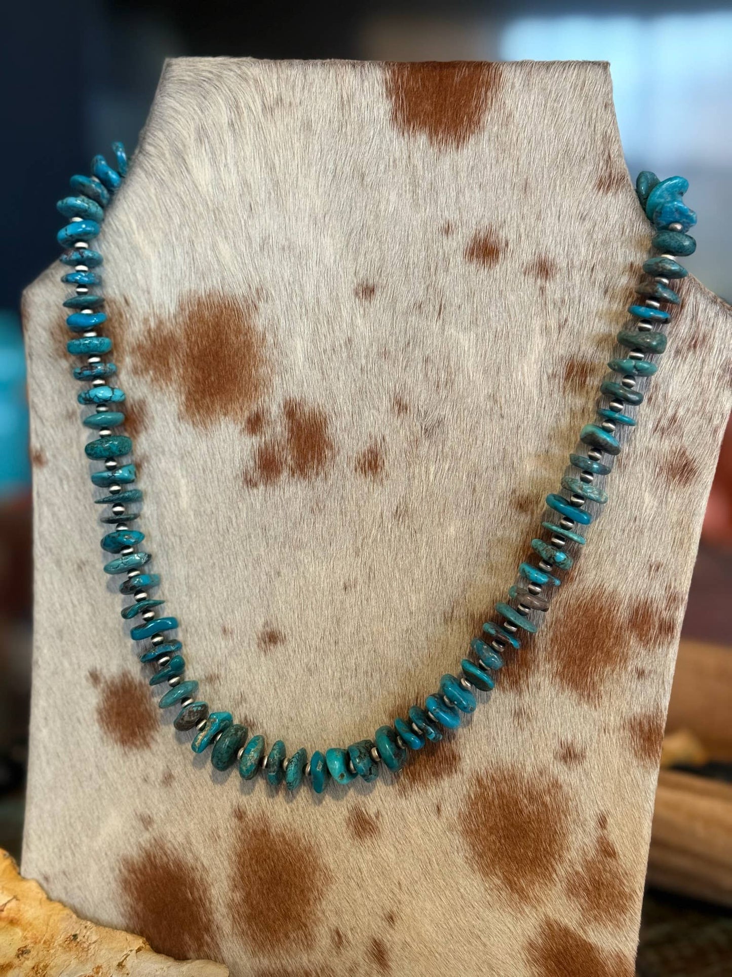 #031 Turquoise Disks with 4mm Sterling Pearls