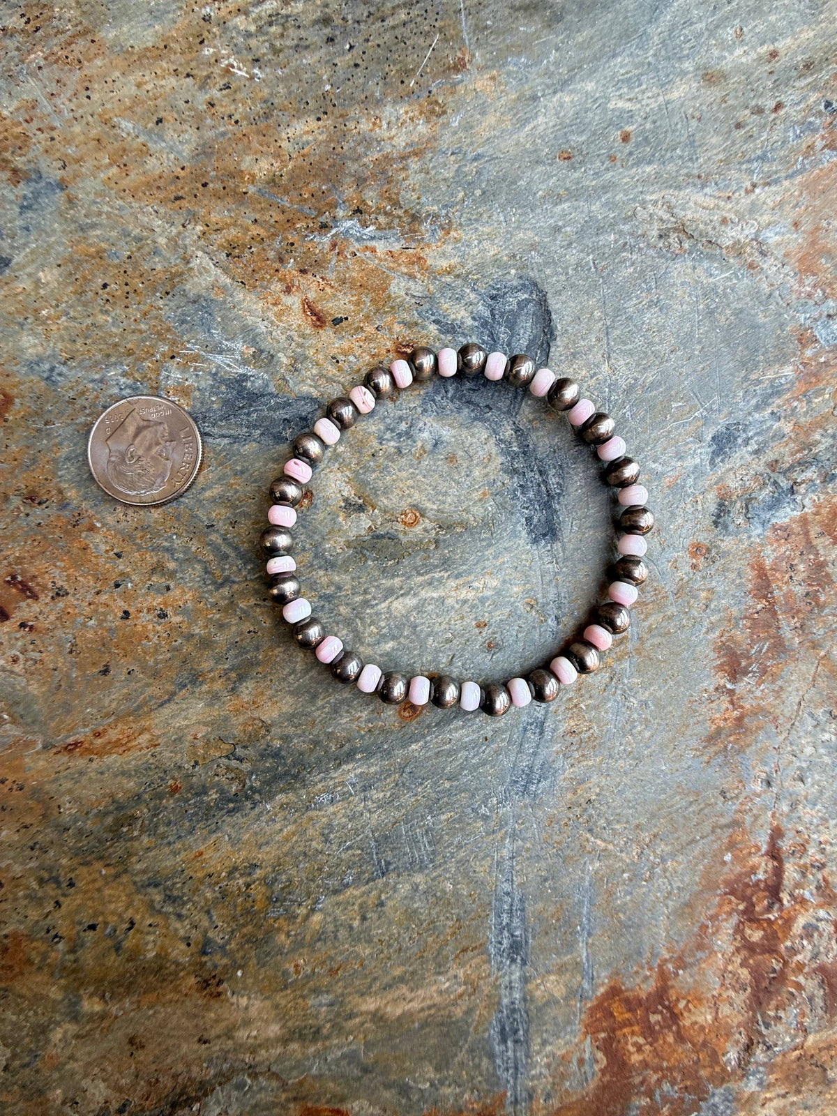 Pink Conch Shell Sterling Silver Pearl Bracelet