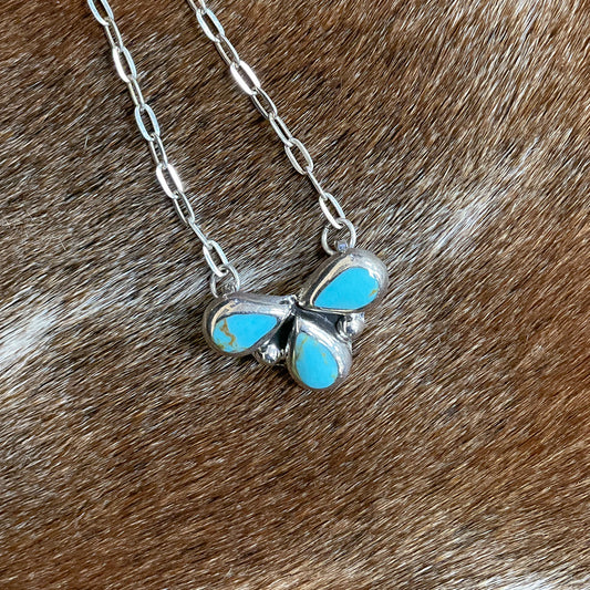 3 Stone Turquoise Necklace