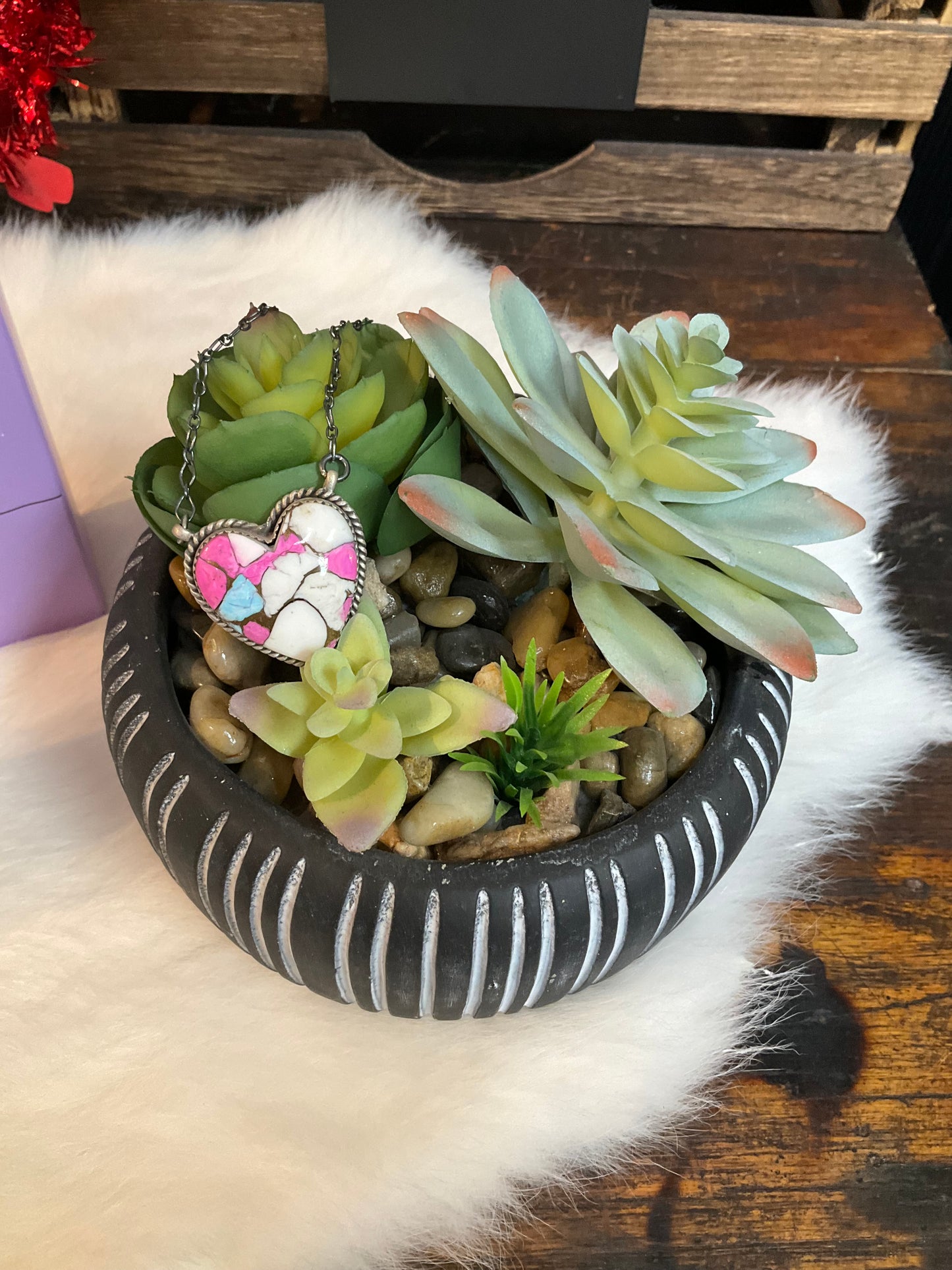 Cotton Candy Heart Necklace