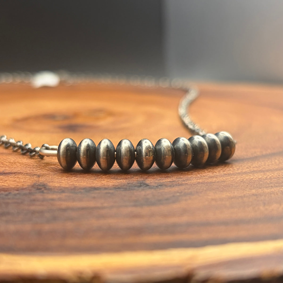Sterling Silver Disc Bead Cluster Necklace