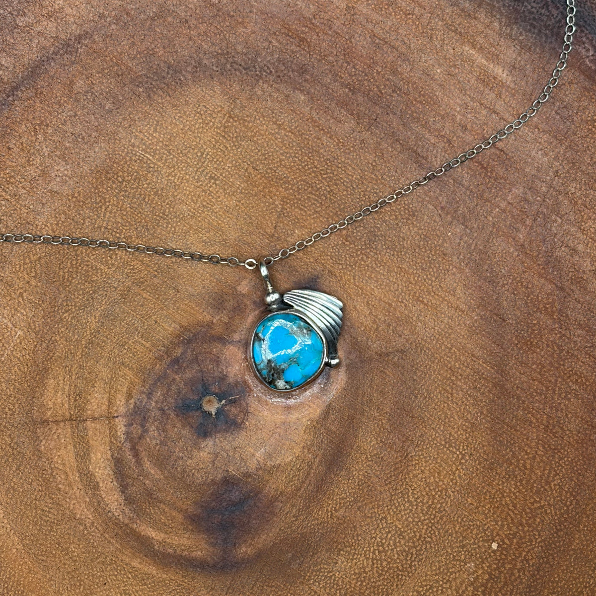 Sterling Silver & Turquoise Stone Wing Necklace