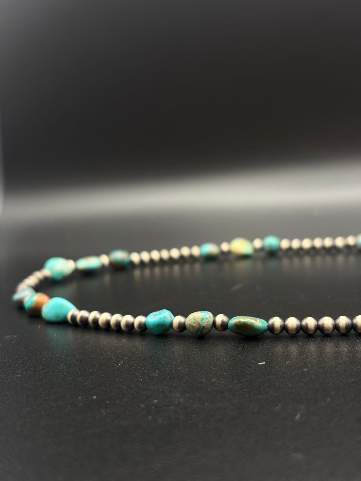 Sterling Silver Pearl & Red River Turquoise Necklace