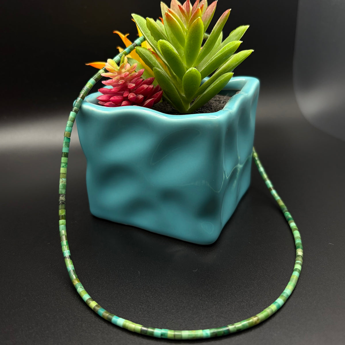Turquoise Heshi Sterling Silver Choker Necklace