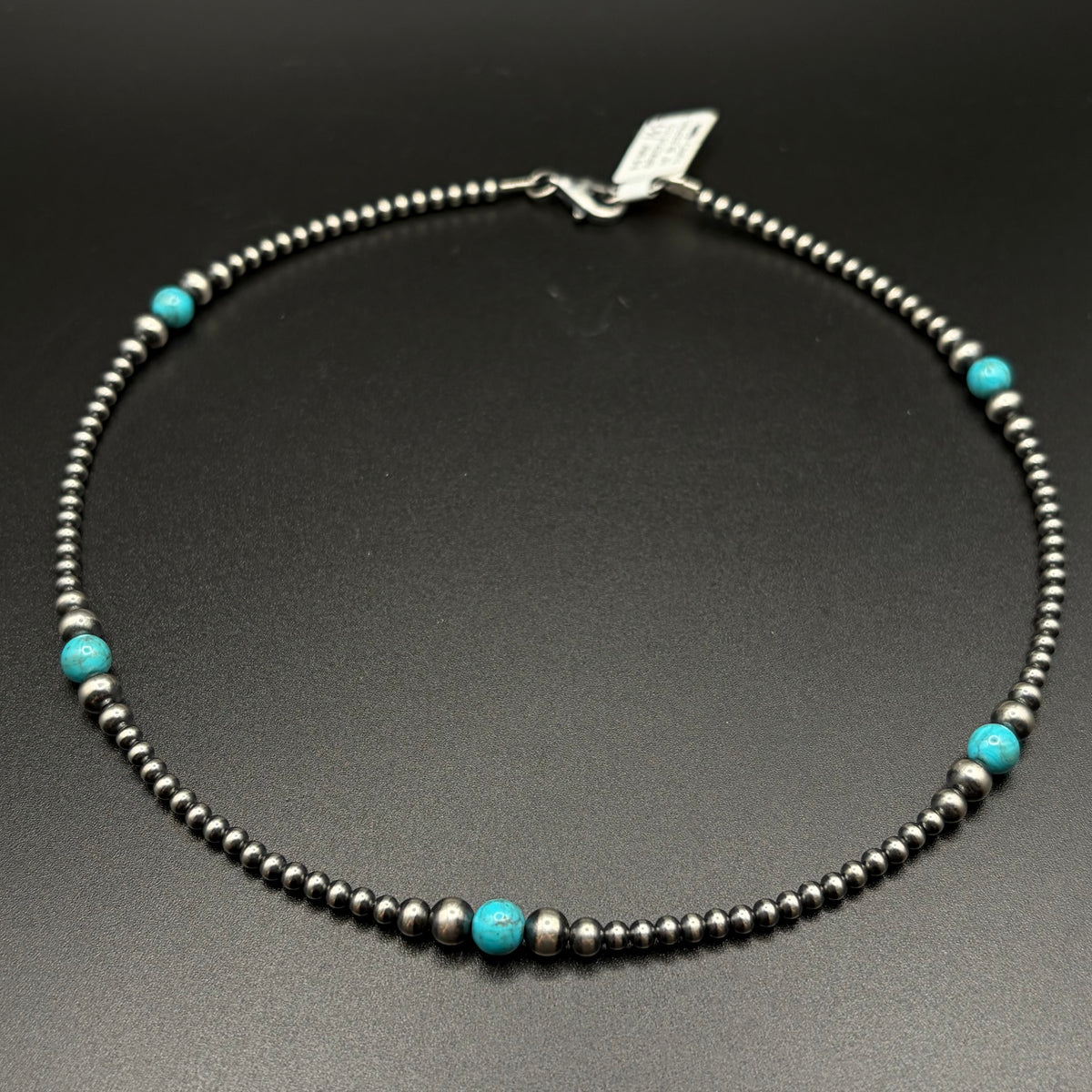 Graduated Navajo Pearl & Sleeping Turquoise Necklace