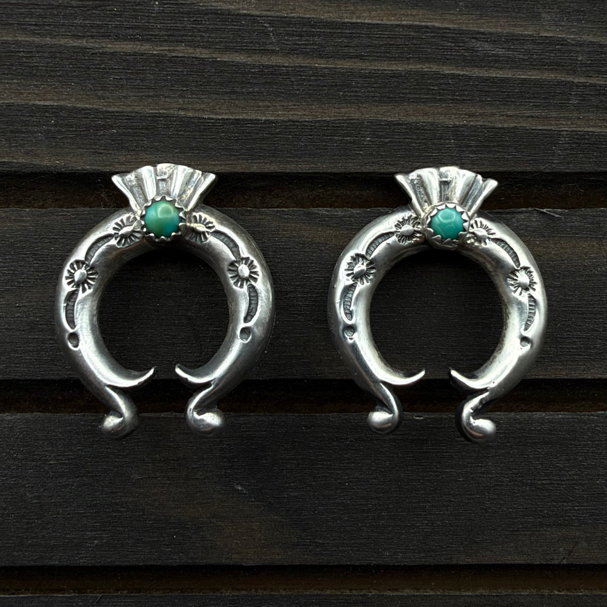 Sterling Silver & Turquoise Naja Post Earrings