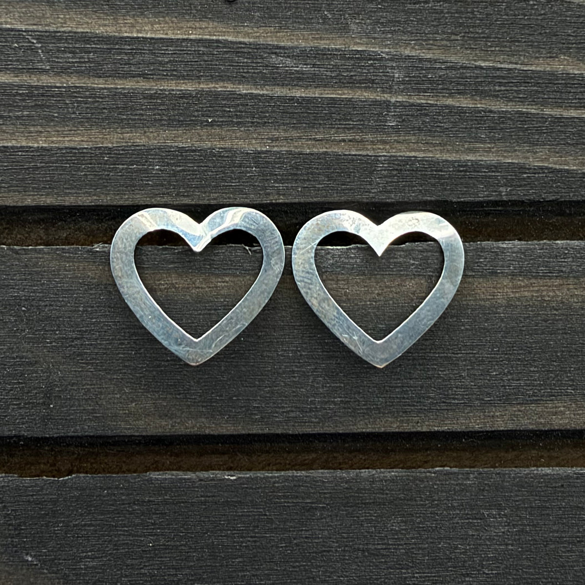 Simple Sterling Silver Heart Earrings