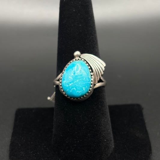 Turquoise Stone & Sterling Silver Fan Ring