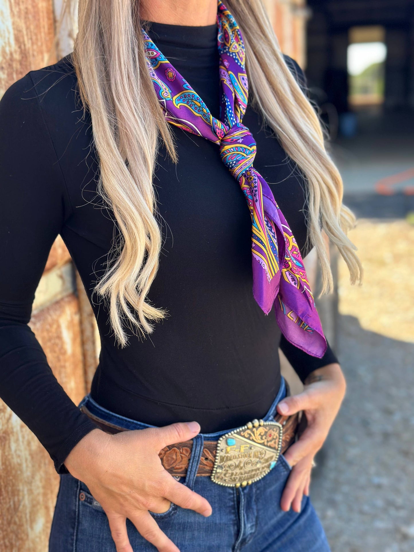#1217 Purple Paisley Wild Rag