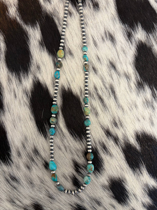 #081 4mm Sterling Silver & Genuine Turquoise