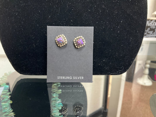 Purple Mohave stud earrings