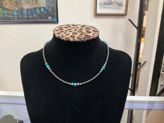 Navajo pearl w/ turquoise 3-6 mm sleeping