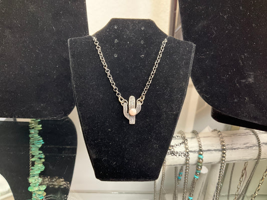 Small Pink Conch Cactus Necklace
